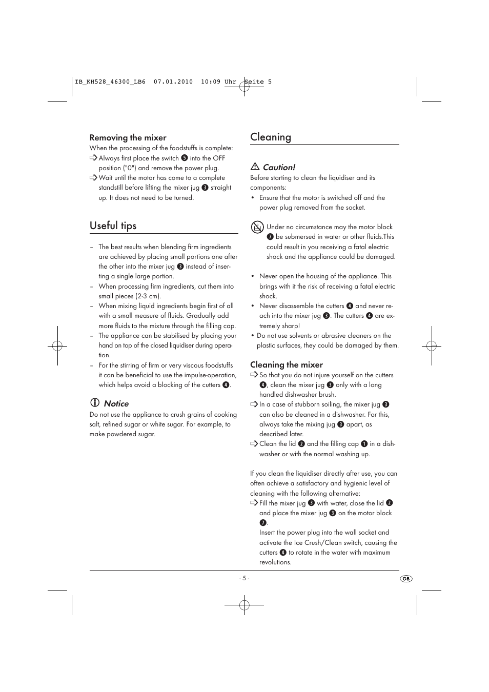 Useful tips, Cleaning | Kompernass KH 528 User Manual | Page 7 / 9