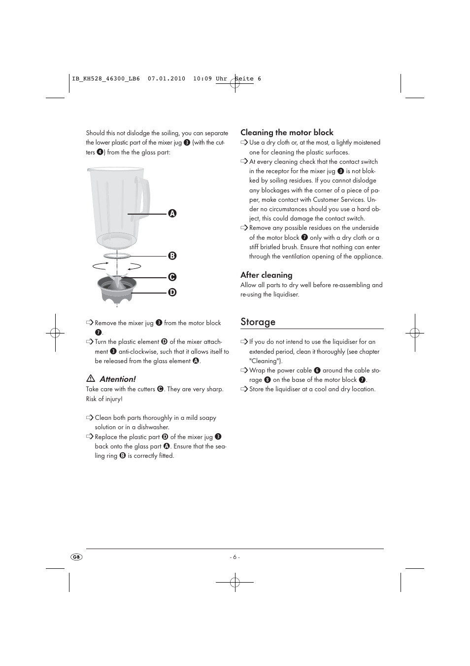 Storage | Kompernass KH 528 User Manual | Page 8 / 9