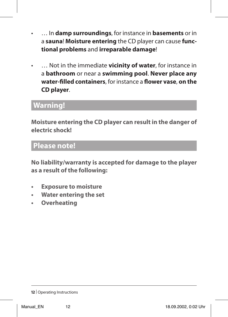 Warning | Kompernass KH 2257 User Manual | Page 14 / 52