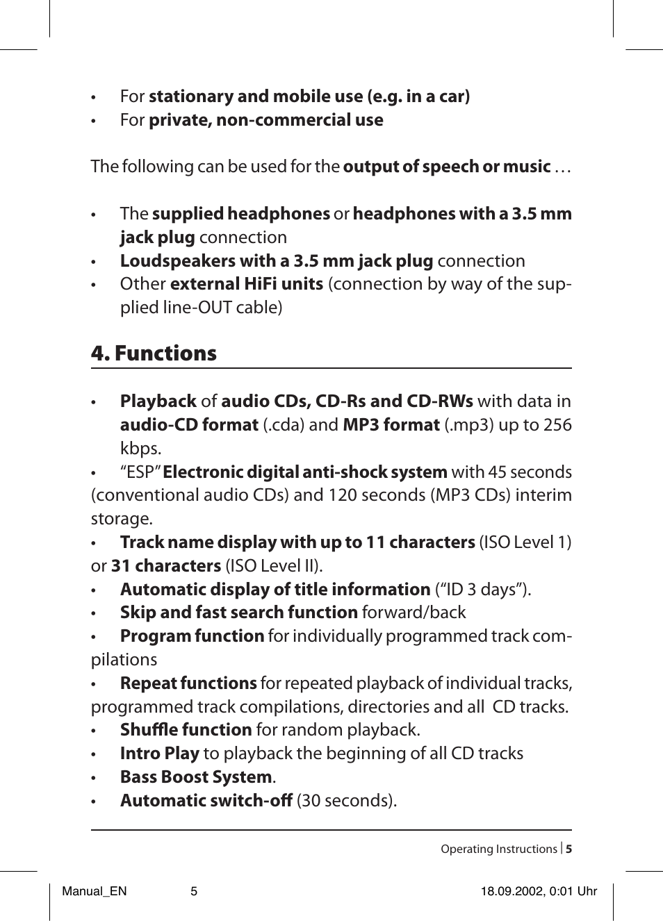 Functions | Kompernass KH 2257 User Manual | Page 7 / 52