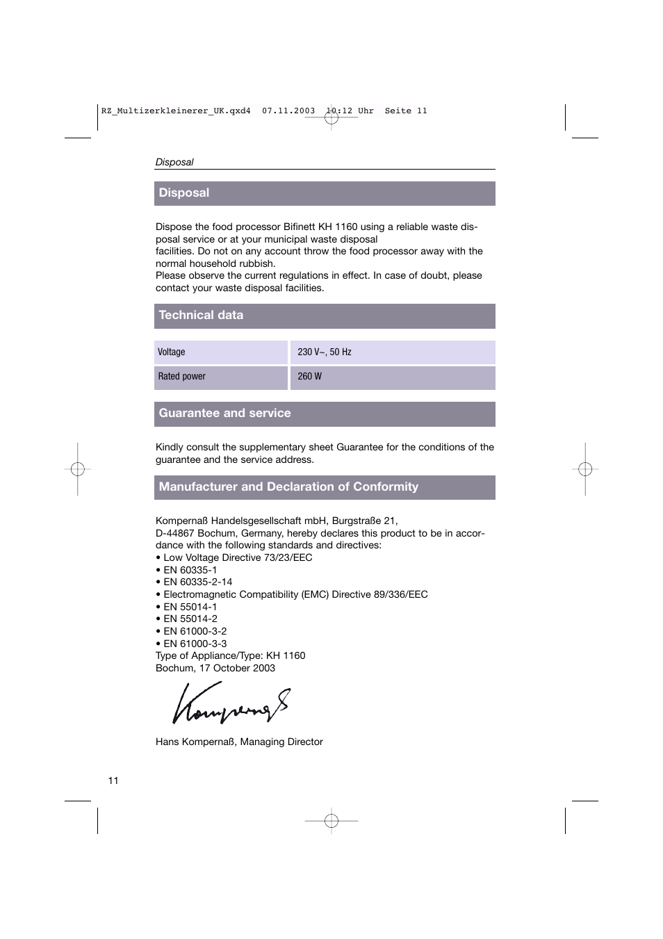 Kompernass Bifinett KH 1160 User Manual | Page 10 / 12