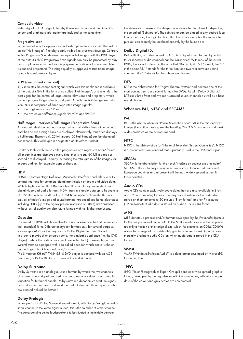 Kompernass KH 6518 User Manual | Page 26 / 29