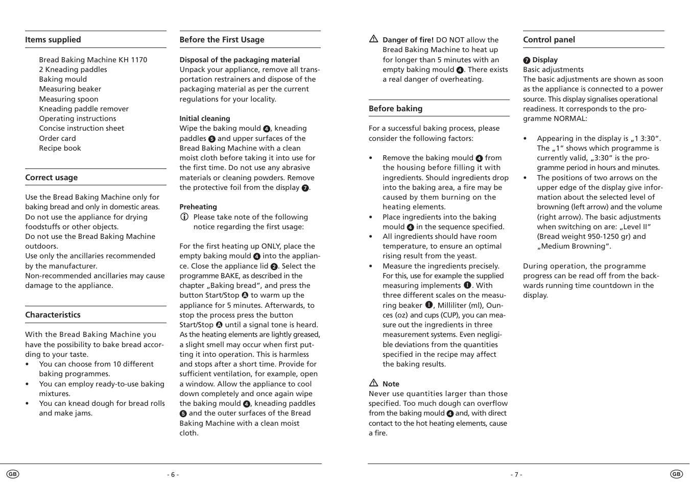 Kompernass Bread Making Machine KH 1170 User Manual | Page 5 / 11