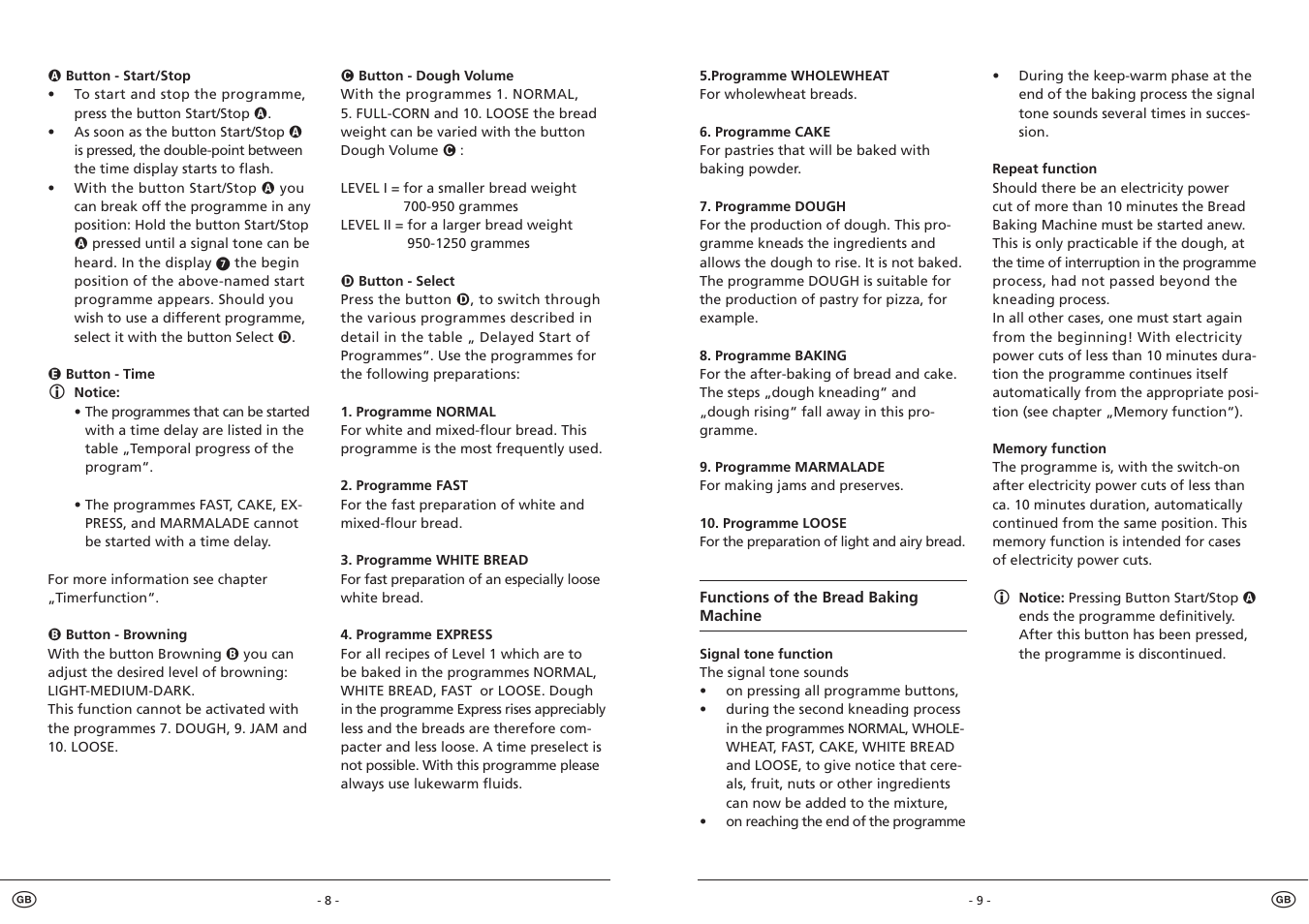 Kompernass Bread Making Machine KH 1170 User Manual | Page 6 / 11