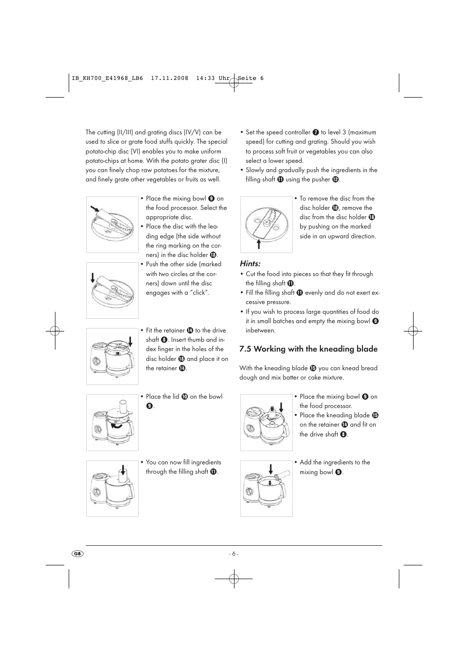 Hints | Kompernass KH 700 User Manual | Page 8 / 12