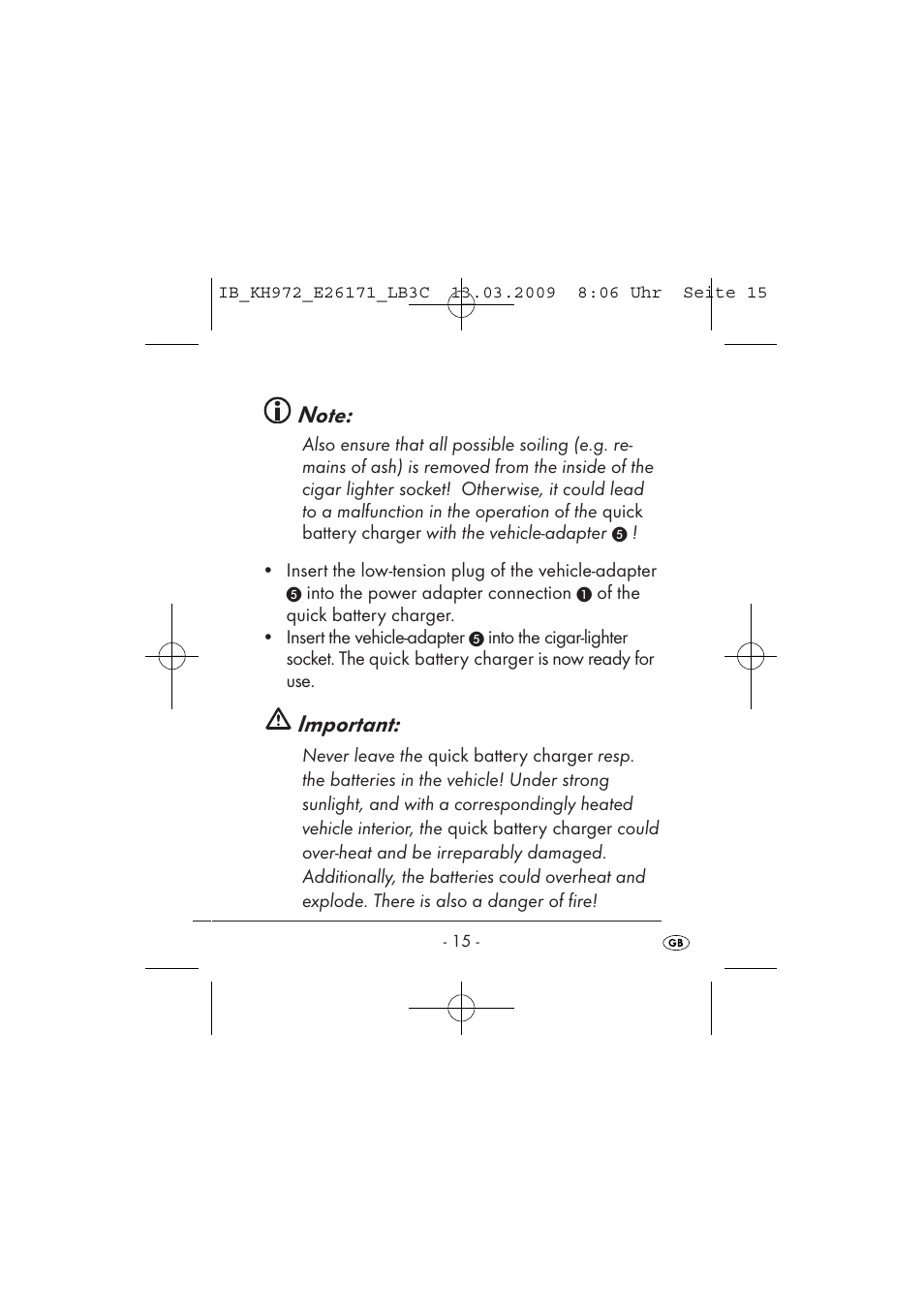 Important | Kompernass KH 972 User Manual | Page 17 / 58