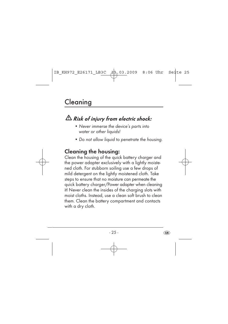 Cleaning | Kompernass KH 972 User Manual | Page 27 / 58