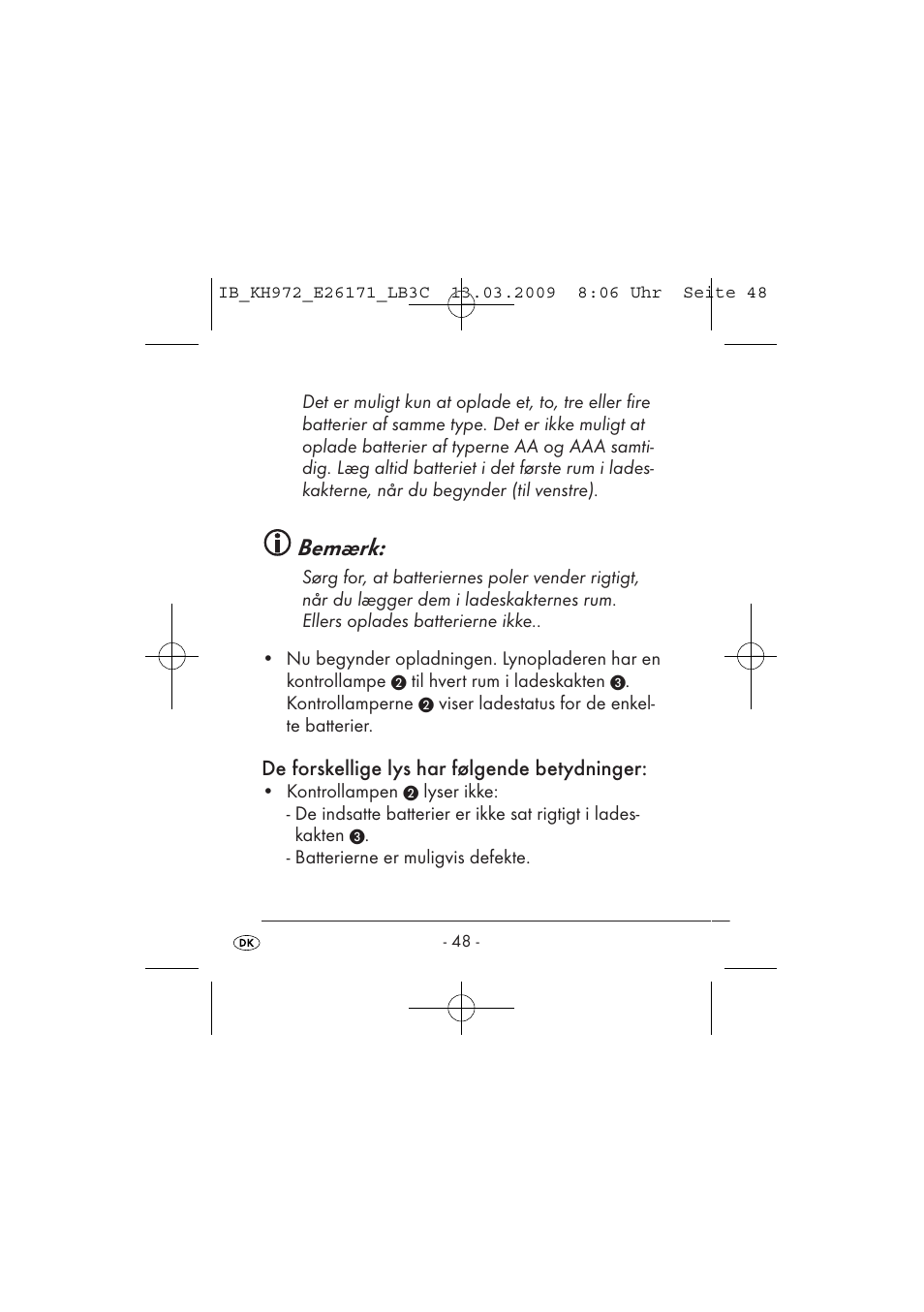 Bemærk | Kompernass KH 972 User Manual | Page 50 / 58