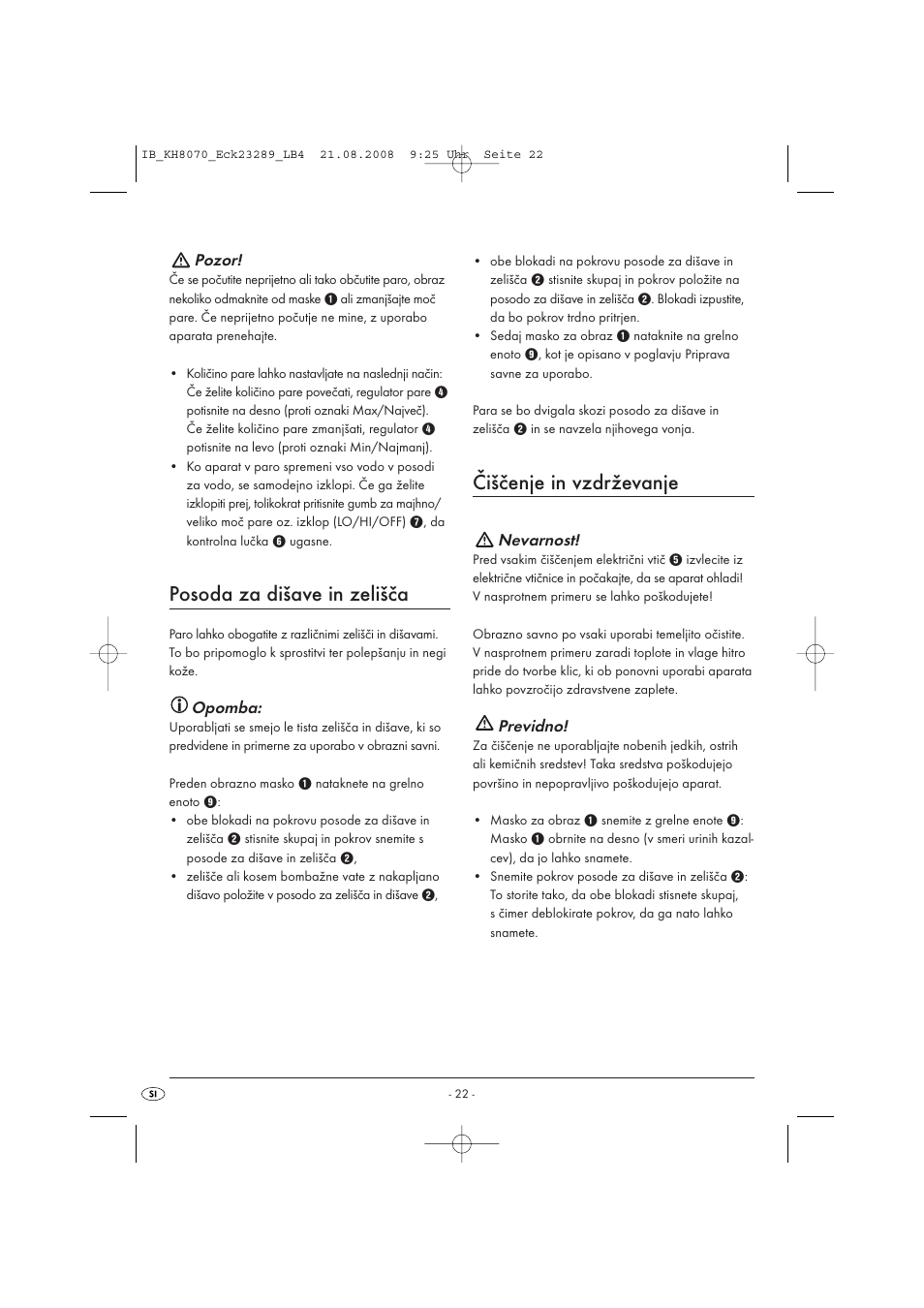 Posoda za dišave in zelišča, Čiščenje in vzdrževanje | Kompernass KH 8070 User Manual | Page 24 / 50