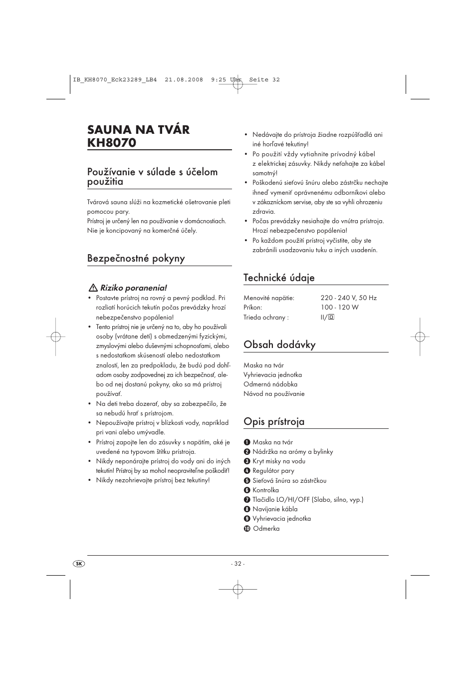 Kompernass KH 8070 User Manual | Page 34 / 50
