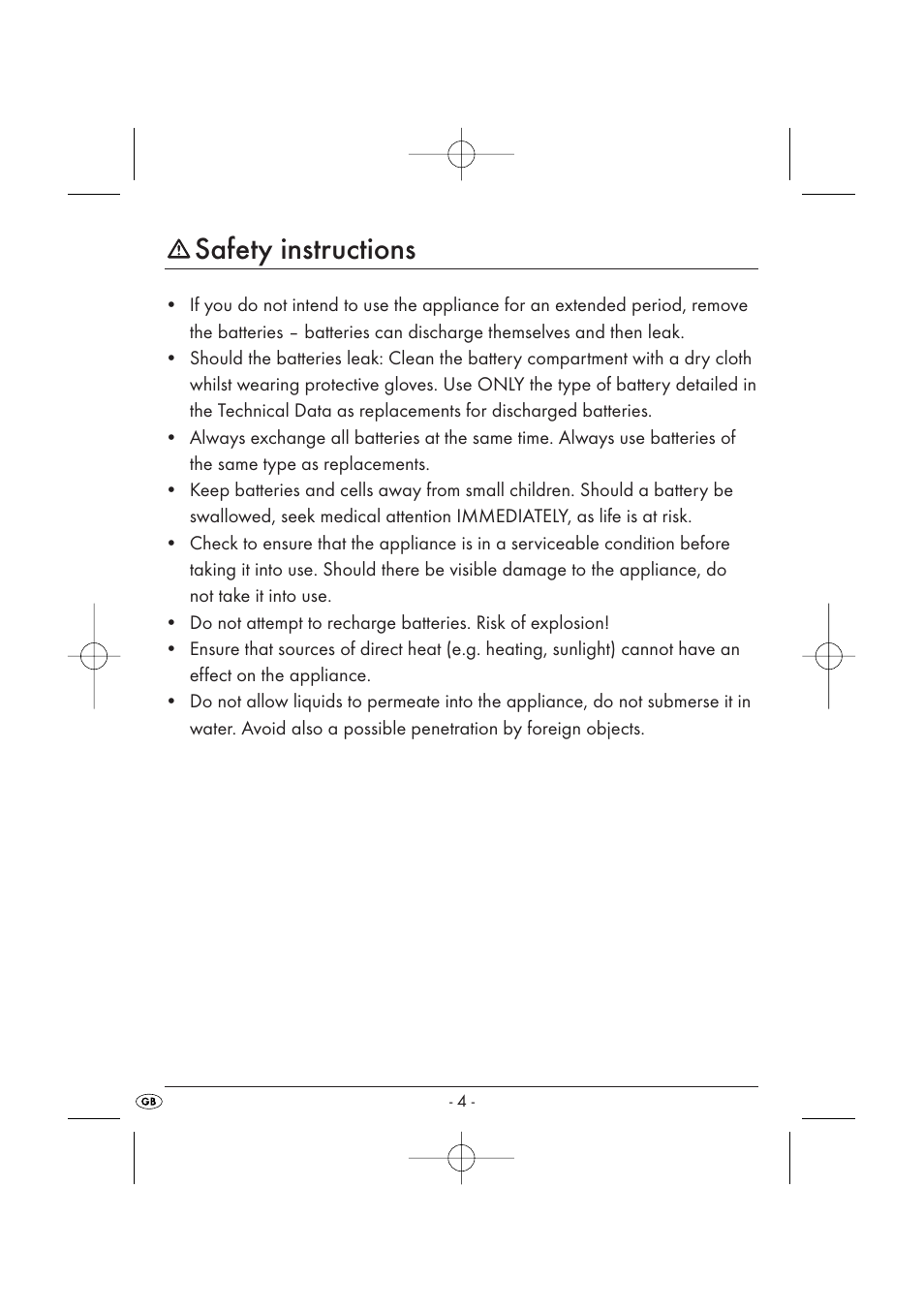 Safety instructions | Kompernass KH 2170 User Manual | Page 6 / 24
