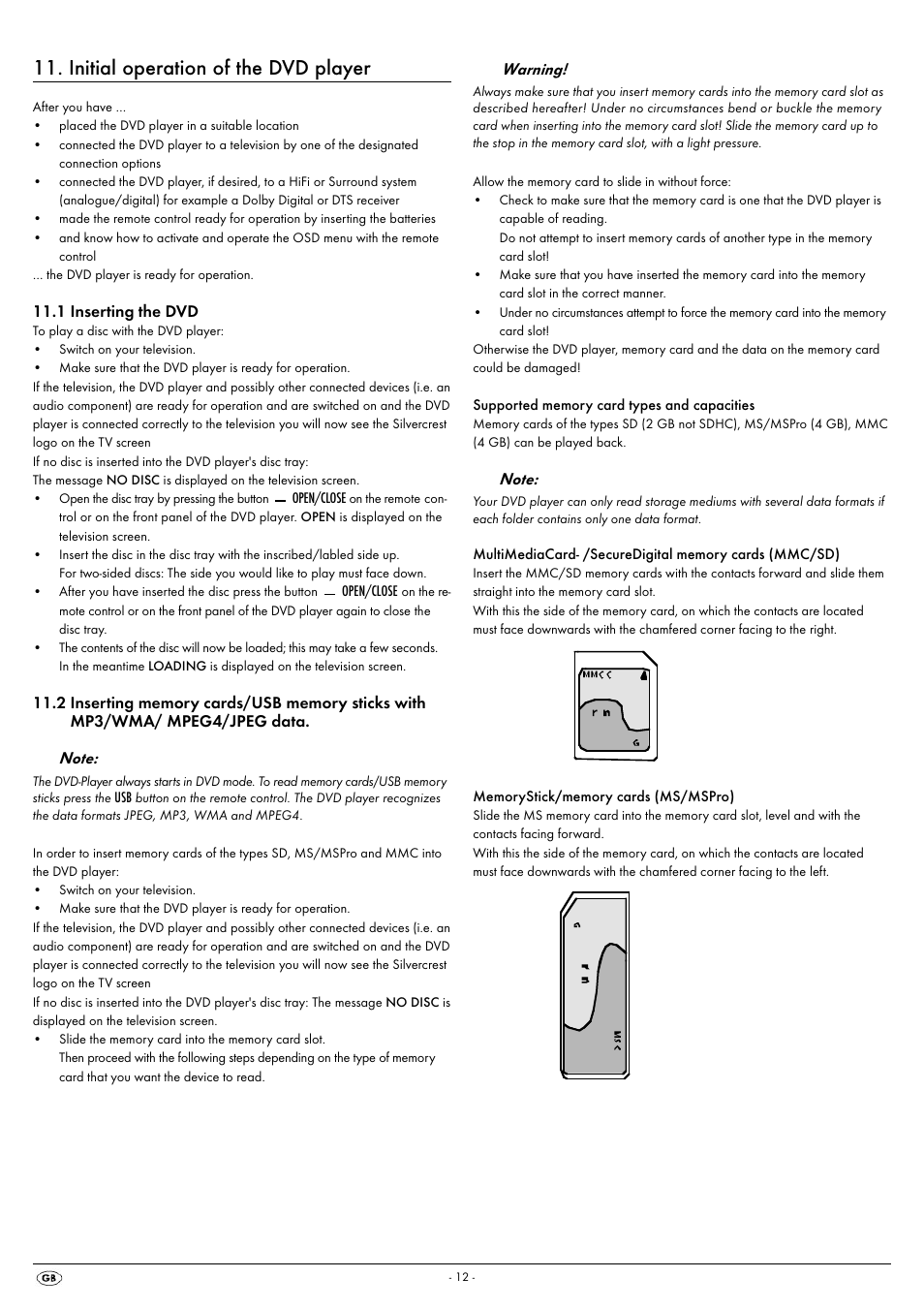 Initial operation of the dvd player | Kompernass SILVERCREST KH 6521 User Manual | Page 14 / 54