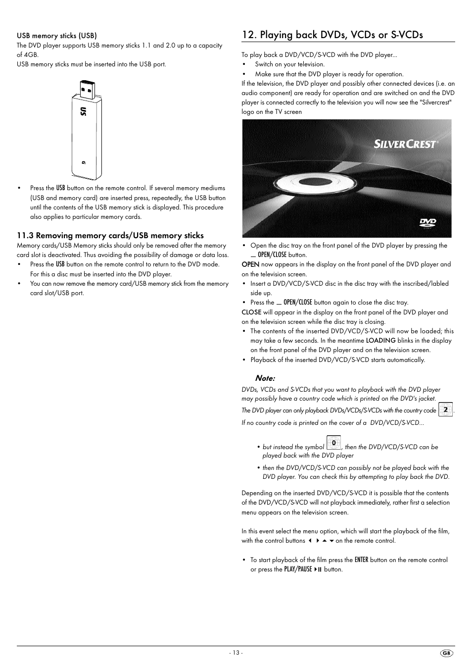 Playing back dvds, vcds or s-vcds | Kompernass SILVERCREST KH 6521 User Manual | Page 15 / 54