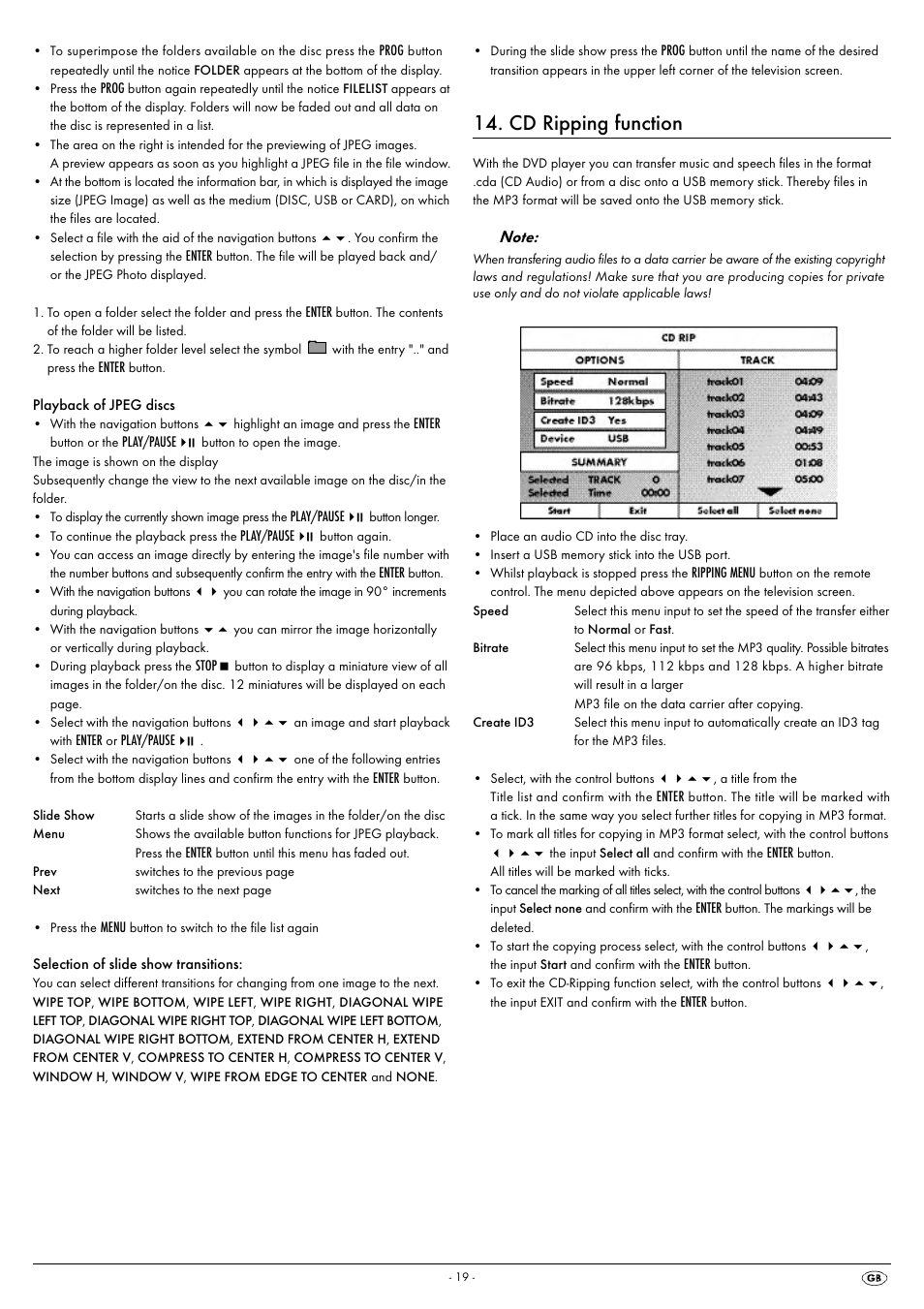 Cd ripping function | Kompernass SILVERCREST KH 6521 User Manual | Page 21 / 54