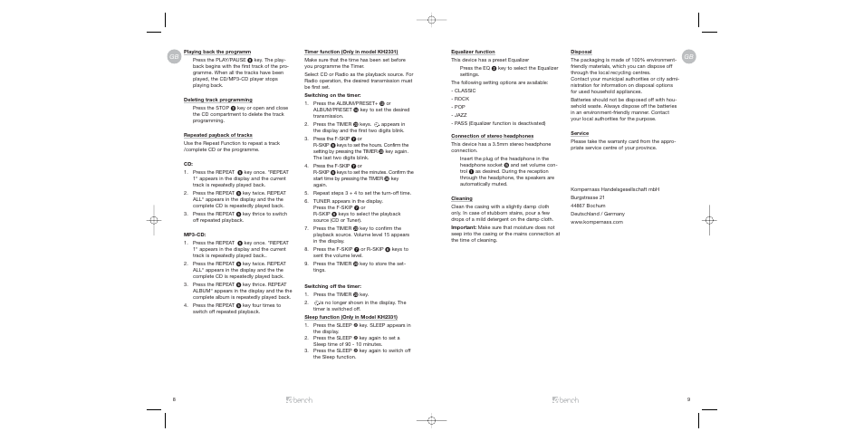 Kompernass KH 2332 User Manual | Page 6 / 6
