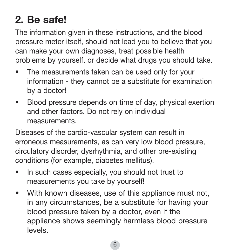 Be safe | Kompernass BALANCE KH 8090 User Manual | Page 6 / 20
