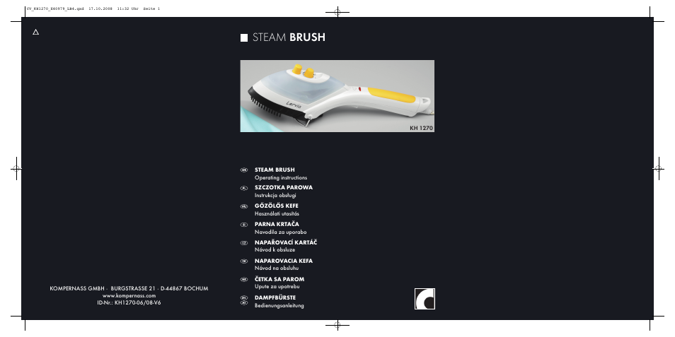 Kompernass STEAM BRUSH KH1270-06/08-V6 User Manual | 66 pages