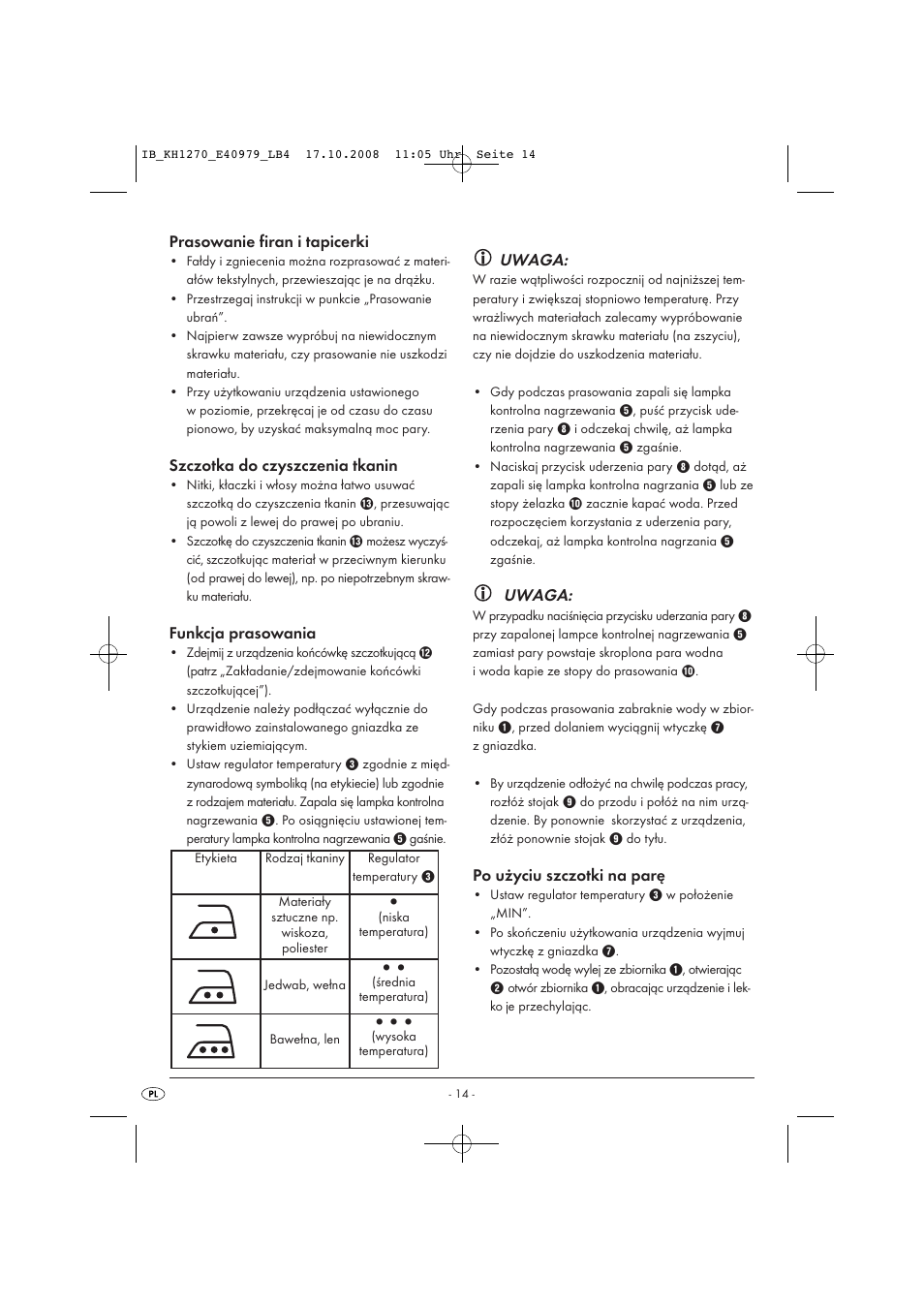 Kompernass STEAM BRUSH KH1270-06/08-V6 User Manual | Page 16 / 66