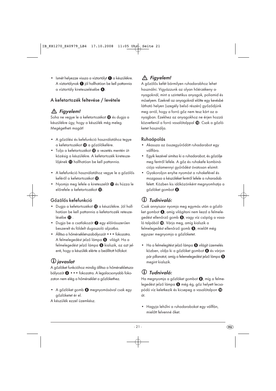 Kompernass STEAM BRUSH KH1270-06/08-V6 User Manual | Page 23 / 66