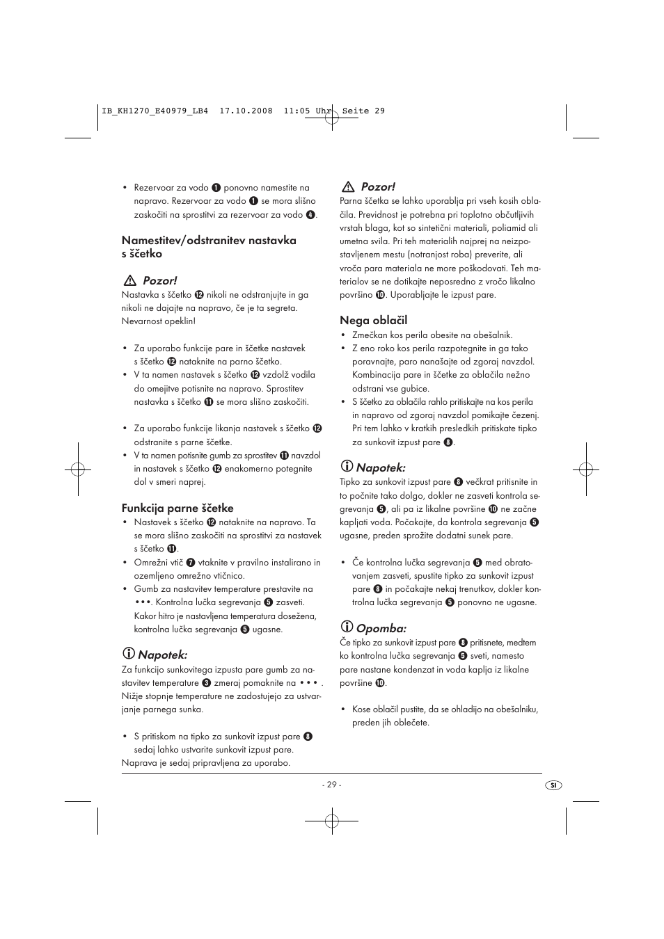 Kompernass STEAM BRUSH KH1270-06/08-V6 User Manual | Page 31 / 66