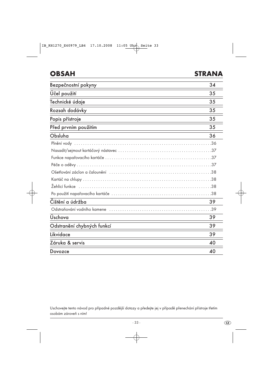 Kompernass STEAM BRUSH KH1270-06/08-V6 User Manual | Page 35 / 66