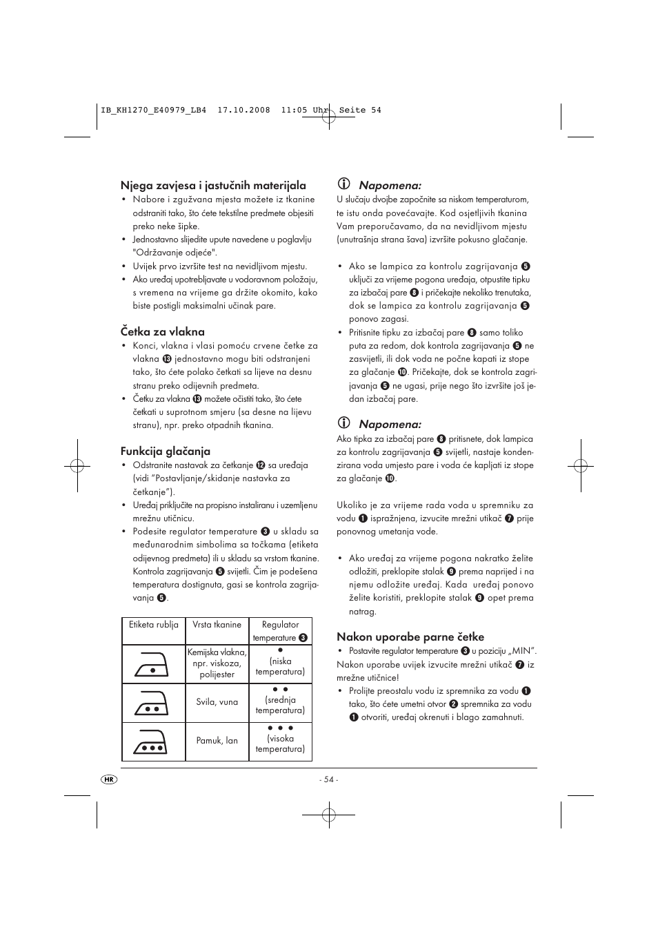 Kompernass STEAM BRUSH KH1270-06/08-V6 User Manual | Page 56 / 66