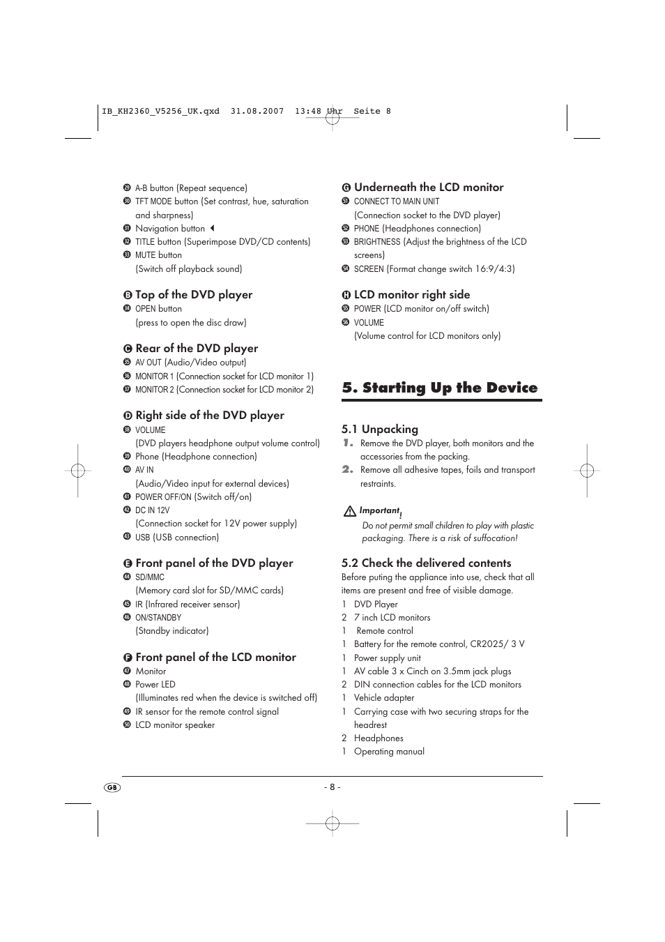 Starting up the device | Kompernass KH 2360 User Manual | Page 10 / 42