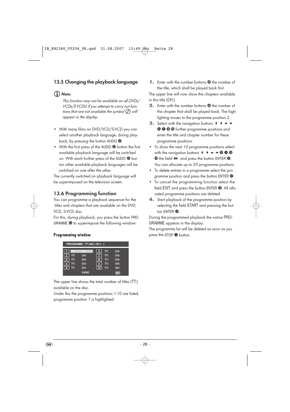 Kompernass KH 2360 User Manual | Page 30 / 42