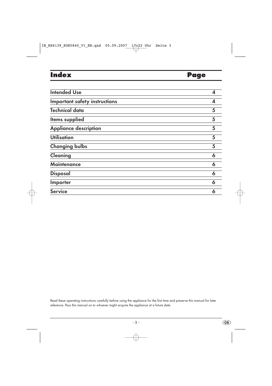 Index page | Kompernass KH 4139 User Manual | Page 3 / 7