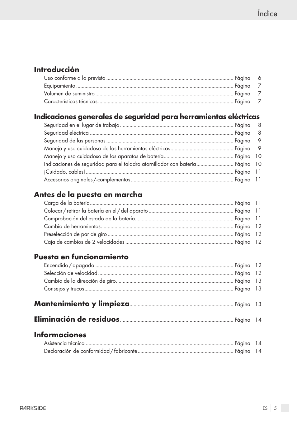 Índice | Kompernass X18V User Manual | Page 3 / 42