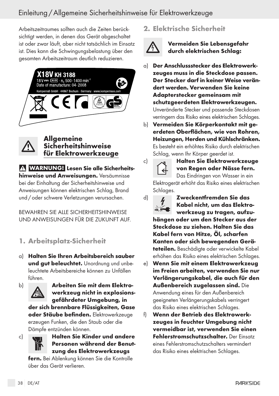 Kompernass X18V User Manual | Page 36 / 42