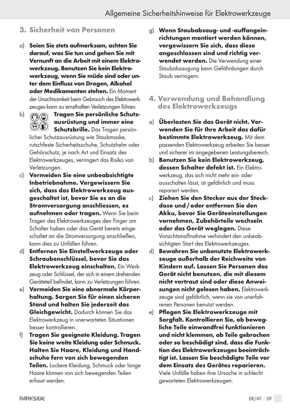 Sicherheit von personen, Verwendung und behandlung des elektrowerkzeugs | Kompernass X18V User Manual | Page 37 / 42