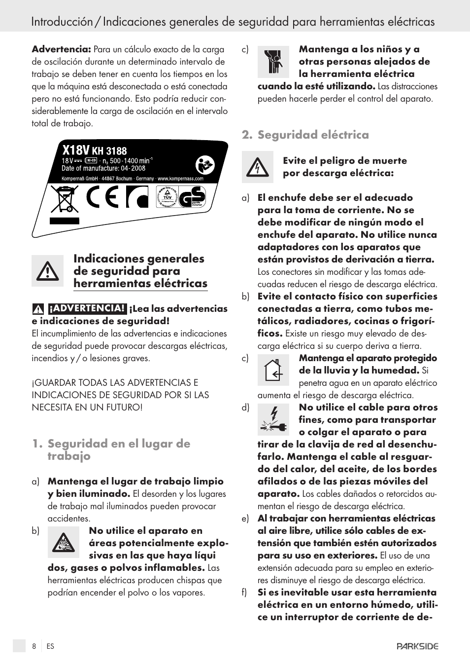 Kompernass X18V User Manual | Page 6 / 42