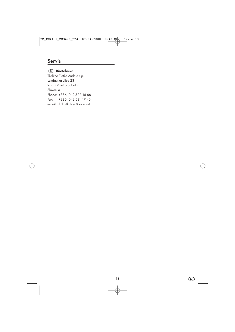 Servis | Kompernass KH4102-03/08-V1 User Manual | Page 15 / 27