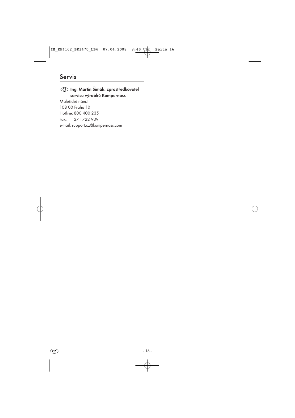 Servis | Kompernass KH4102-03/08-V1 User Manual | Page 18 / 27