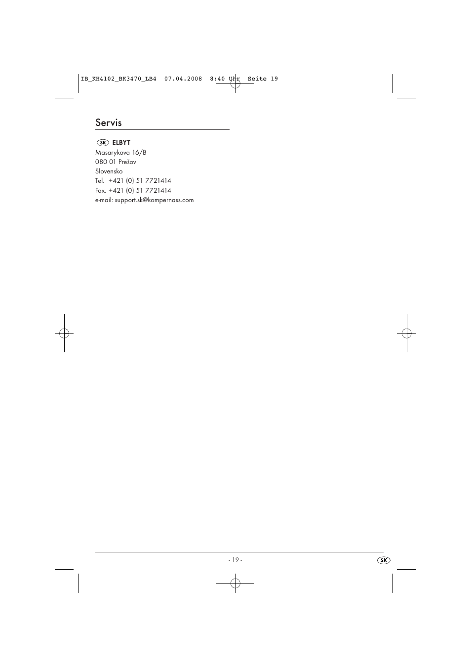 Servis | Kompernass KH4102-03/08-V1 User Manual | Page 21 / 27
