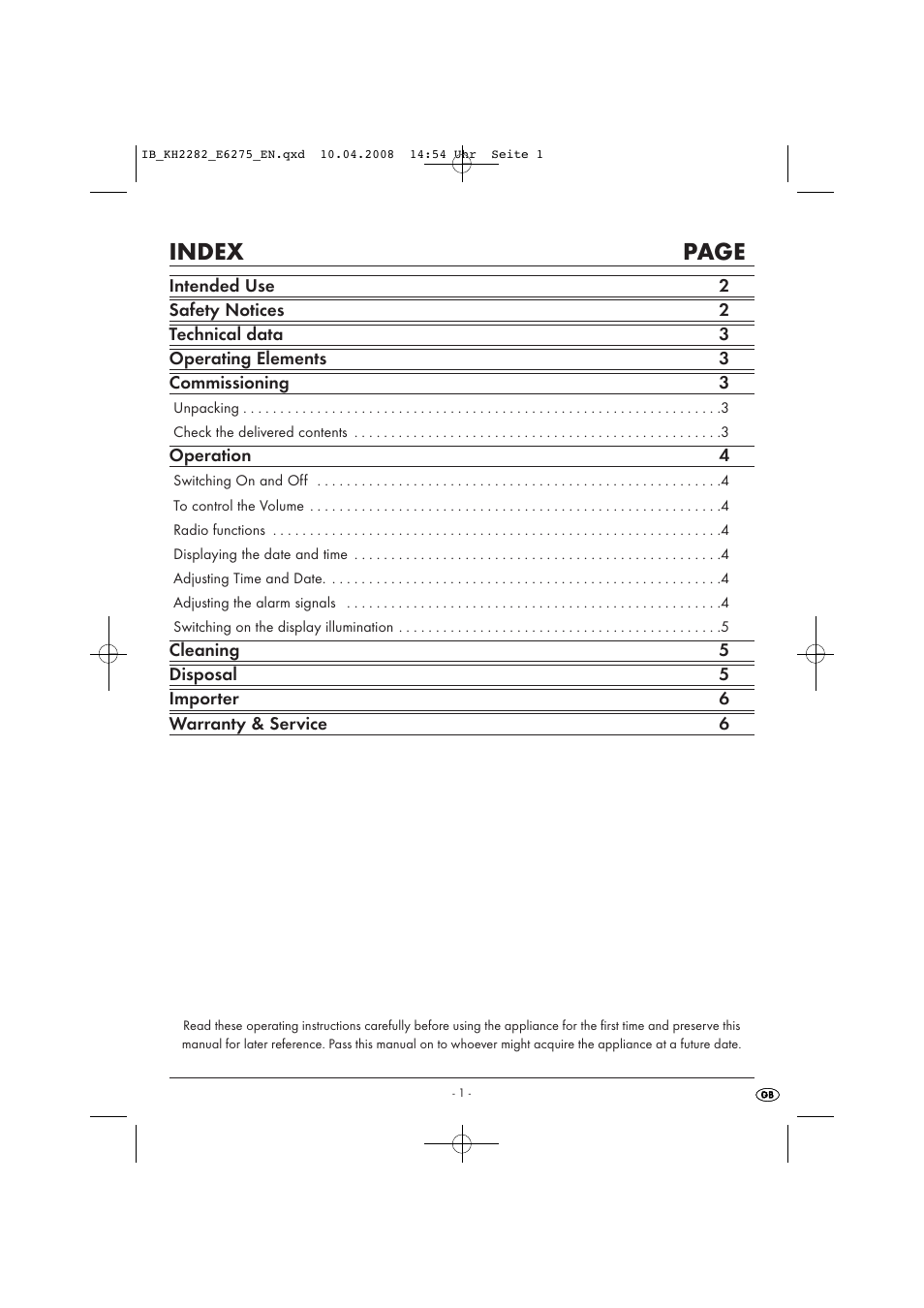 Ib_kh2282_e6275_en3, Index page | Kompernass KH 2282 User Manual | Page 3 / 14