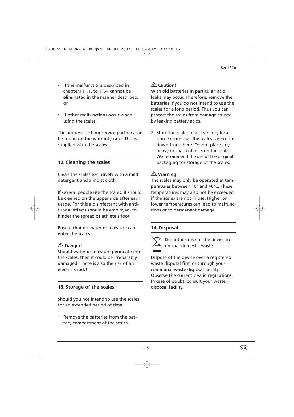 Kompernass KH 5516 User Manual | Page 17 / 19