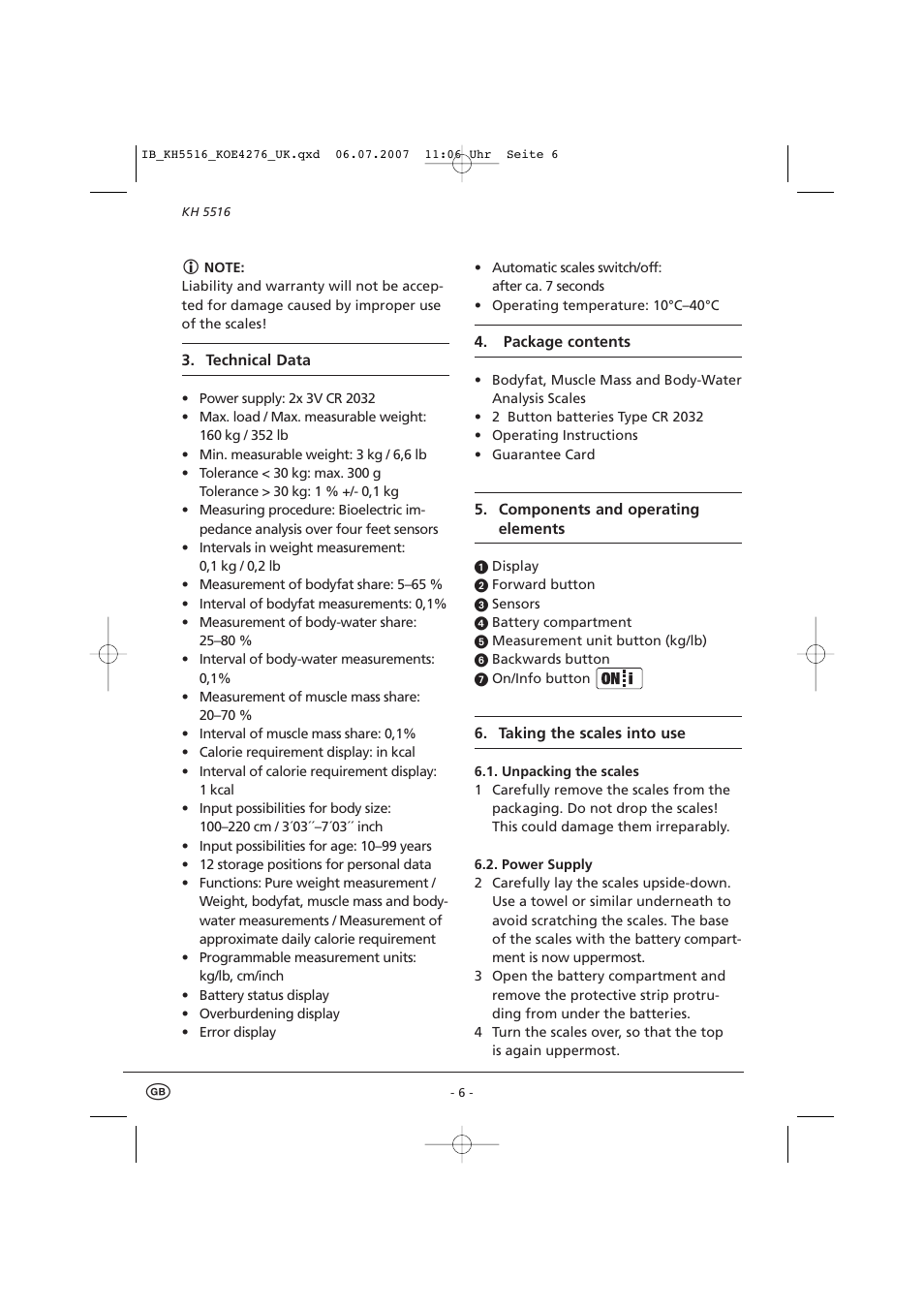 Kompernass KH 5516 User Manual | Page 8 / 19