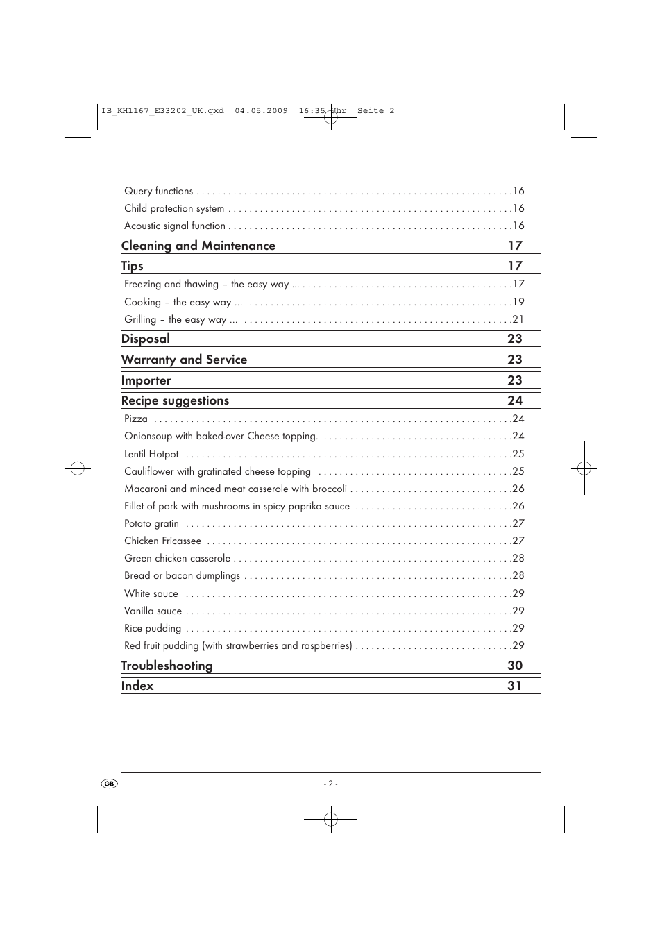 Kompernass KH 1167 User Manual | Page 4 / 65