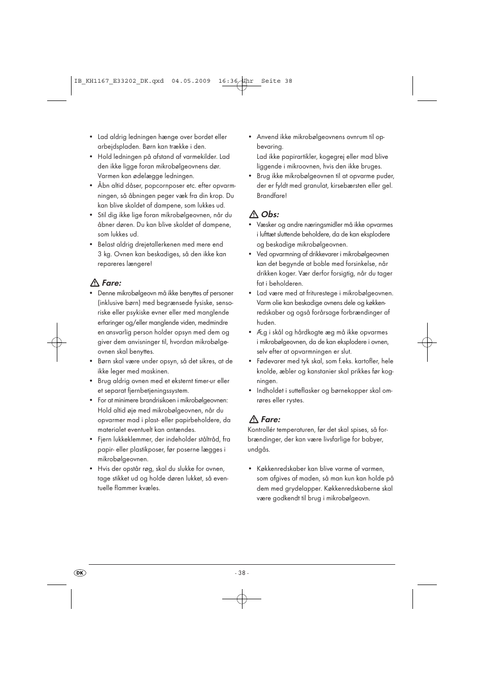 Fare | Kompernass KH 1167 User Manual | Page 40 / 65