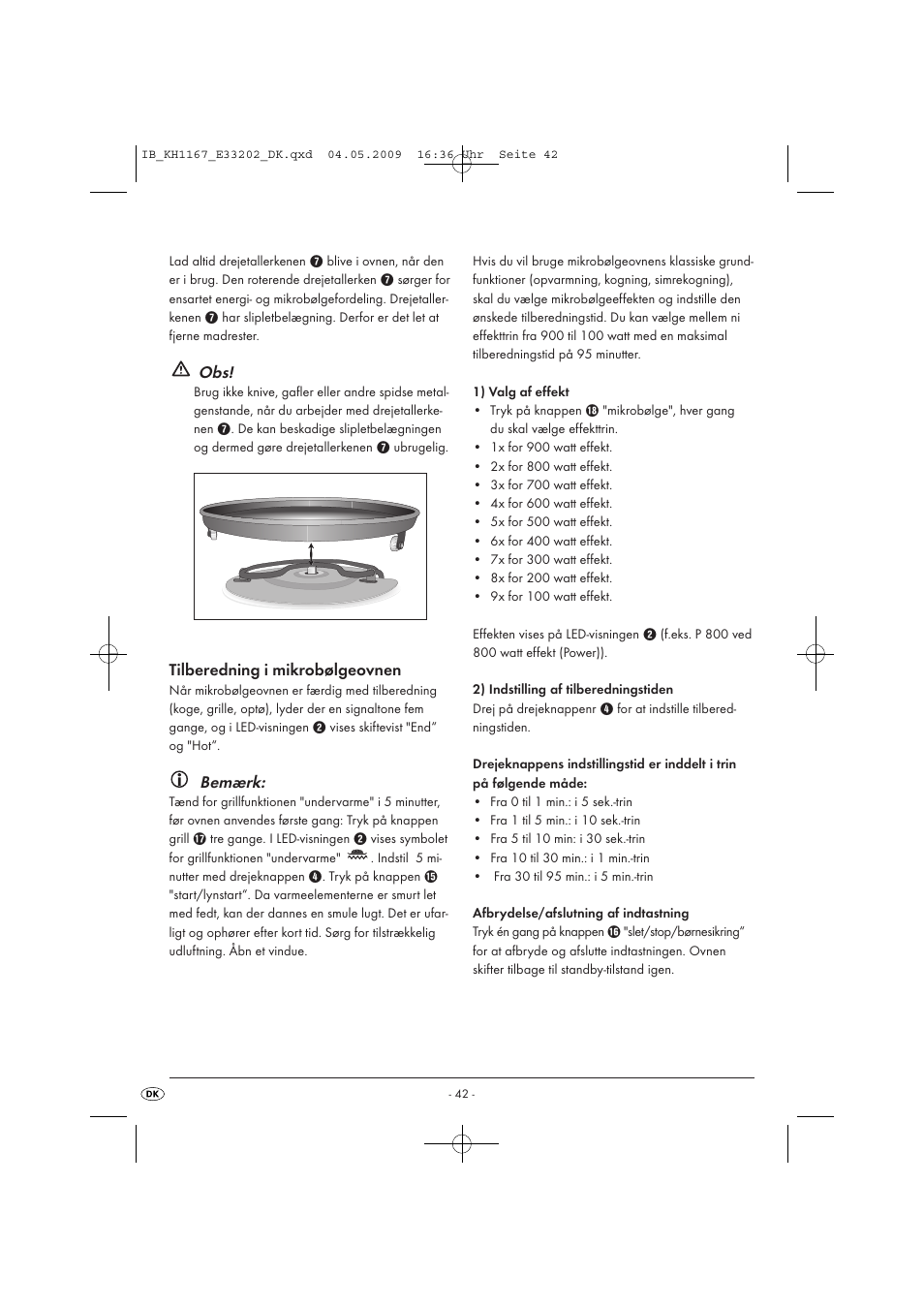 Bemærk | Kompernass KH 1167 User Manual | Page 44 / 65