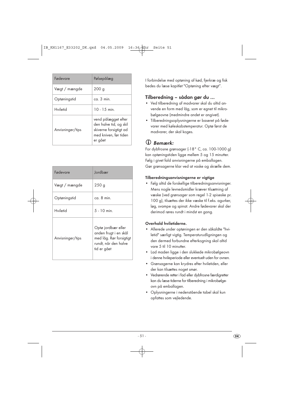 Bemærk | Kompernass KH 1167 User Manual | Page 53 / 65