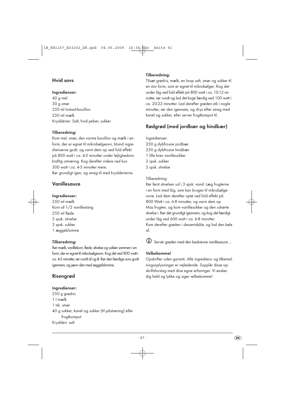 Kompernass KH 1167 User Manual | Page 63 / 65