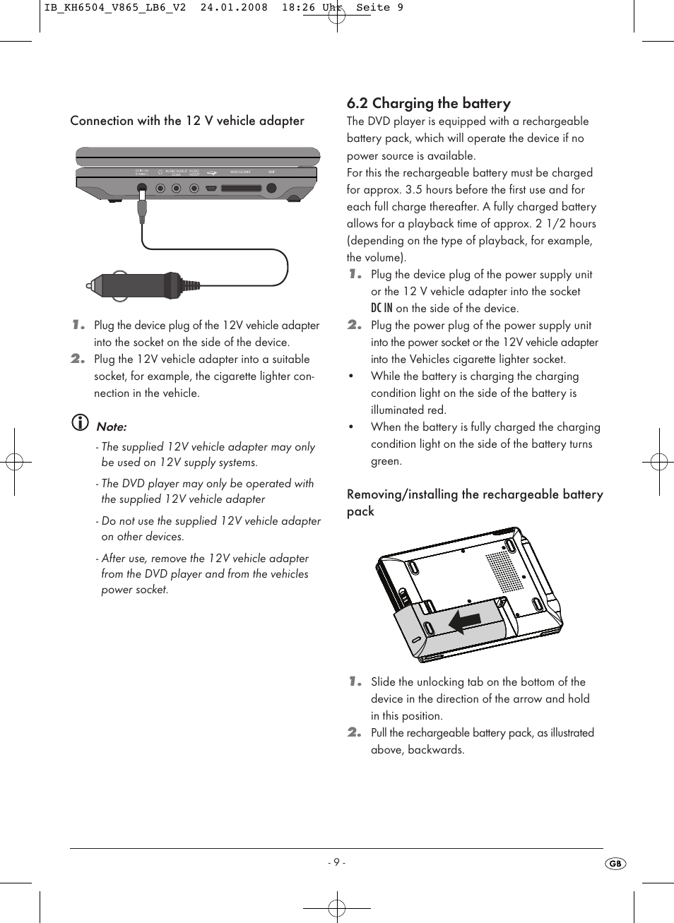 2 charging the battery | Kompernass KH 6504 User Manual | Page 11 / 41