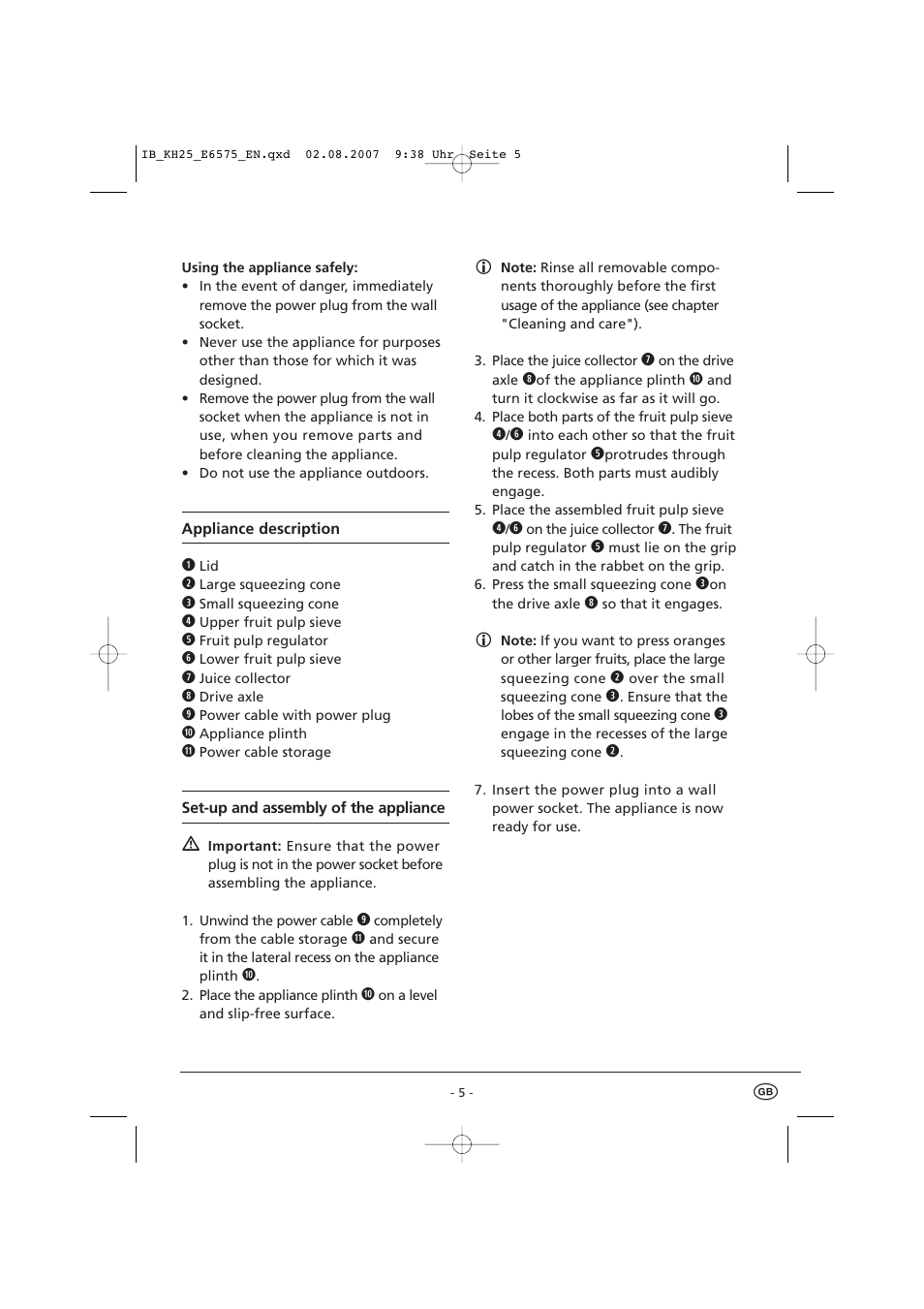 Kompernass D-44867 User Manual | Page 7 / 9