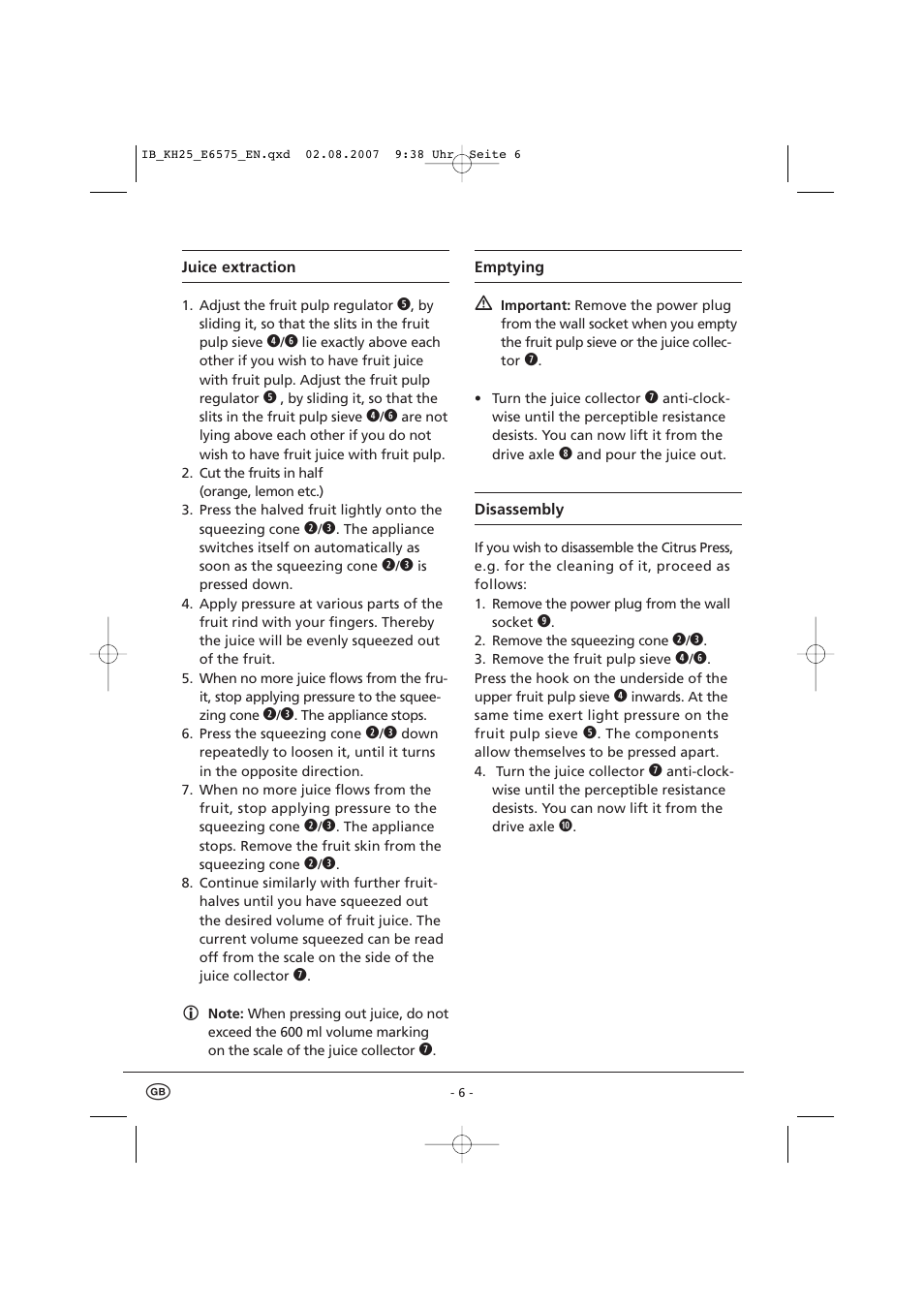 Kompernass D-44867 User Manual | Page 8 / 9