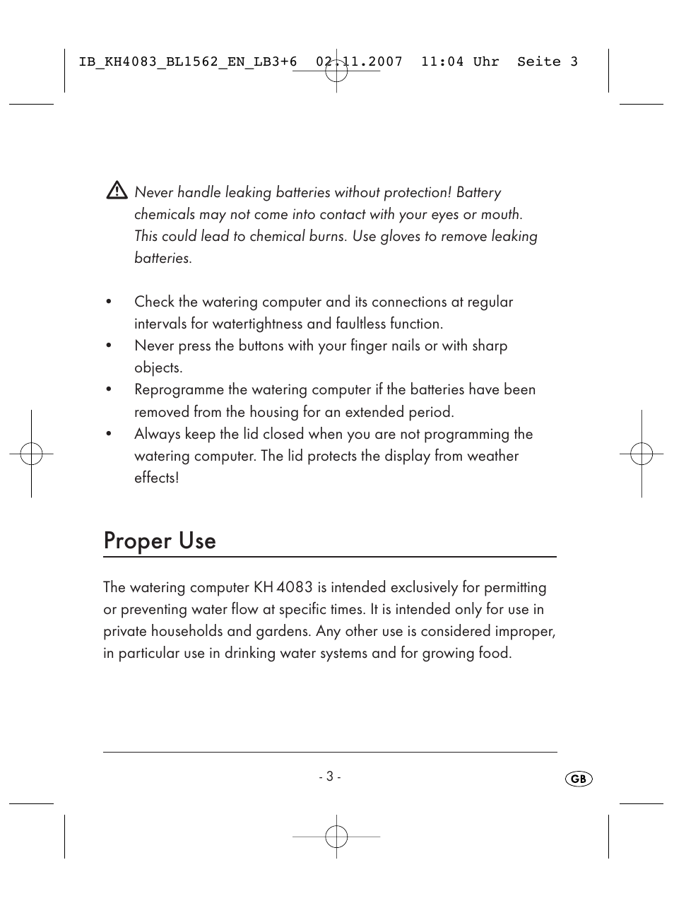 Proper use | Kompernass KH 4083 User Manual | Page 5 / 38