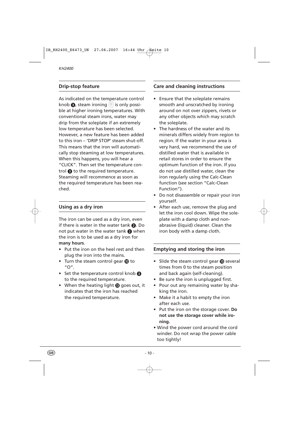 Kompernass KH 2400 User Manual | Page 12 / 13
