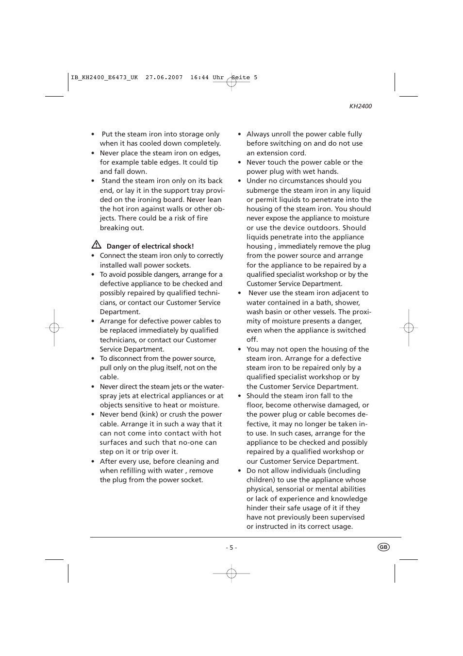 Kompernass KH 2400 User Manual | Page 7 / 13